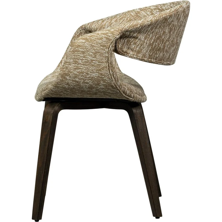 Esszimmerstuhl Yossi aus Webstoff, modernes Design, sand und dunkelbraun, gepolstert, mit Armlehne – Bild 3
