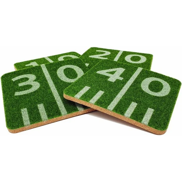 40YARDS Getränkeuntersetzer American Football Untersetzer in Gras Spielfeld-Design, Zubehör für Gläser, Tassen, Shotgläser, etc, 4-tlg, Weiches, Synthetisches Gras – Bild 4