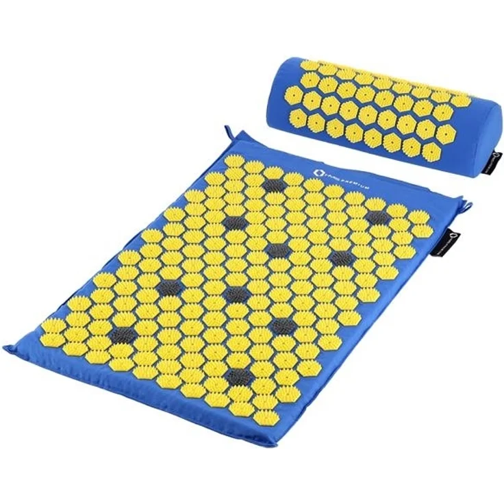 Akupressurmatte Set 65x42cm mit Kissen Blau-Gelb – Bild 4