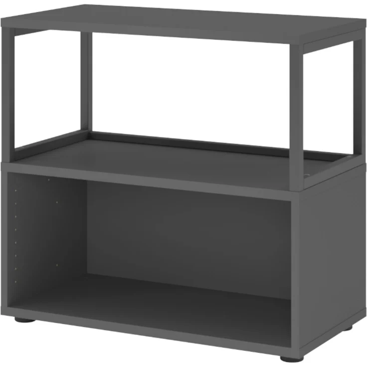bümö flexi Regal mit werkzeuglosem Schnellaufbausystem, Dekor: graphit - Modulares Aktenregal 80 cm breit aus Holz für 2 Ordnerhöhen mit Threespine-Klicksystem, FW28RERG-G