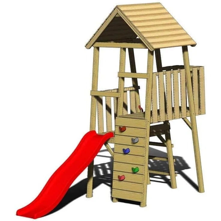 Wendi Toys Holz Spielturm Hase | inkl. Rutsche und