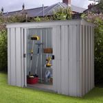 Yardmaster Metall-Gerätehaus "Titanium" Modell 84, silber, 2,33 m²,mit Bodenrahmen