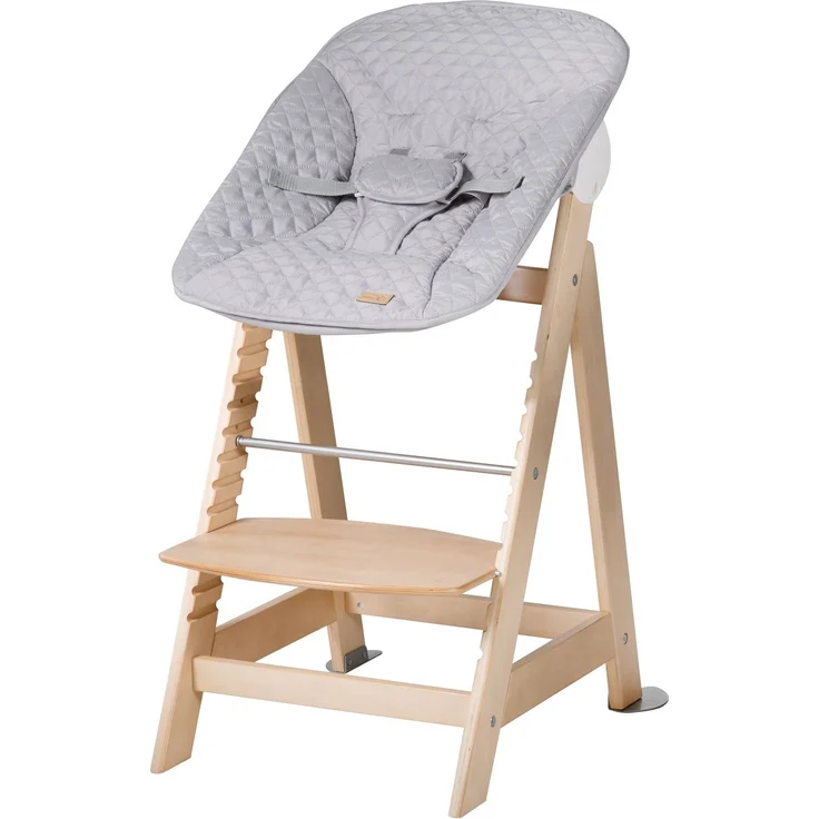 roba Treppenhochstuhl 'Born Up' - Set 2 in 1 - 'roba Style' grau - mit Liegefunktion - ab Geburt - Natur – Bild 3