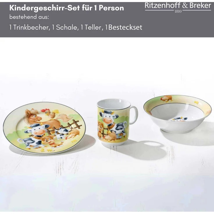 Ritzenhoff & Breker HOFTIERE Kindergeschirr mit Besteck – Bild 2