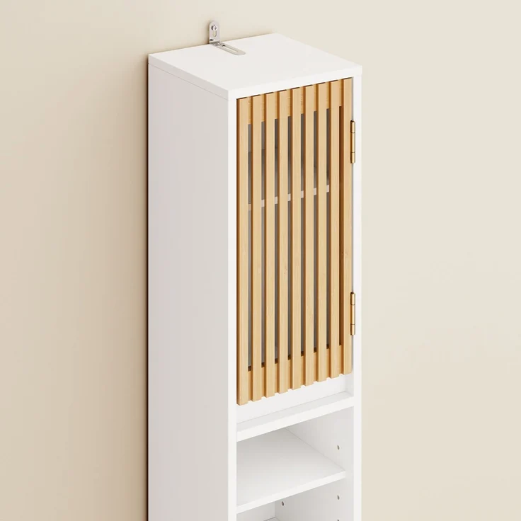 SoBuy BZR34-BW Badezimmer-Hochschrank, MDF, Lackiert, Weiß, 20 x 180 x 20 cm – Bild 7