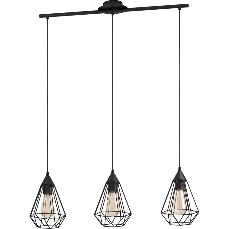 Eglo 'Tarbes' Balken-Hängeleuchte, Stahl schwarz, dimmbar, E27, 3x40W