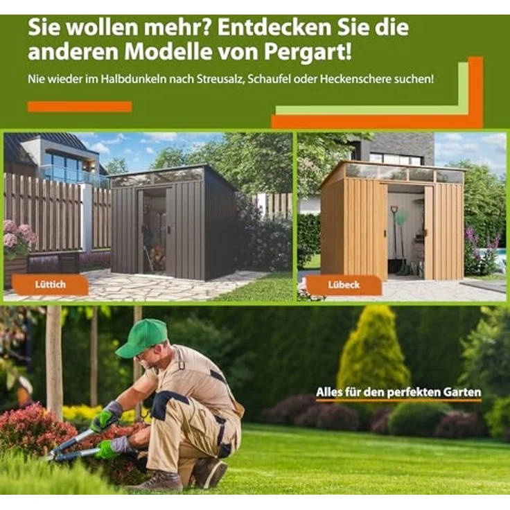 Pergart Gerätehaus Marburg, anthrazit matt – Bild 6