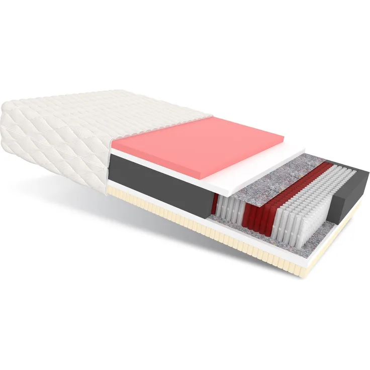 Matratze 160x200 Multipocket Taschenfederkern COMFORT MAX 7 Zonen H3 31 cm Visco Latex Polyurethanschaum Jersey