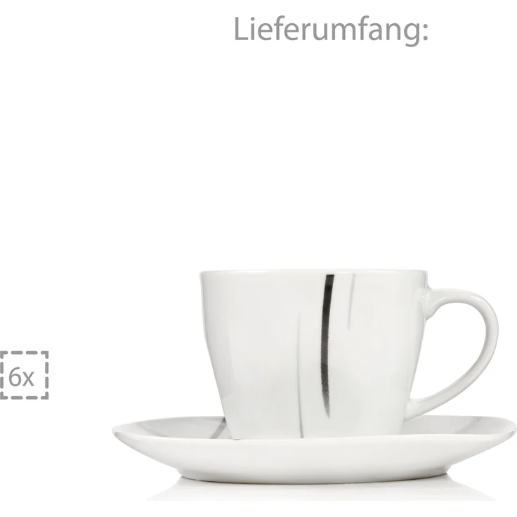 SÄNGER Kaffeeservice Bilgola Black Lines 12 teilig für 6 Personen – Bild 1