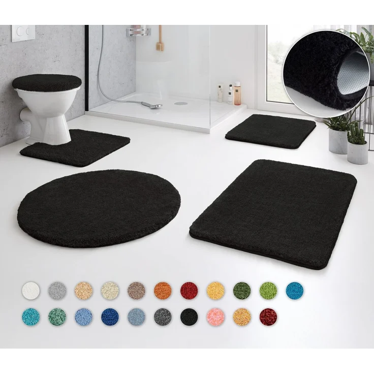 Kleine Wolke Badematte RELAX, Höhe 30 mm, rutschhemmend beschichtet, fußbodenheizungsgeeignet, Polyacryl, rechteckig, Badteppich, Uni Farben, rechteckig, rund & als Set erhältlich – Bild 5