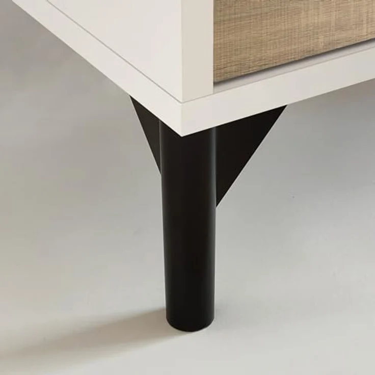 Muebles Pitarch | Eingangsschuhkipper mit Beinen, 4 Türen, Weiß und Eiche Cambrian, 20 Paar große Schuhe, 96,5x101x33 cm, Modern, Industrial, Modell Tokio – Bild 9