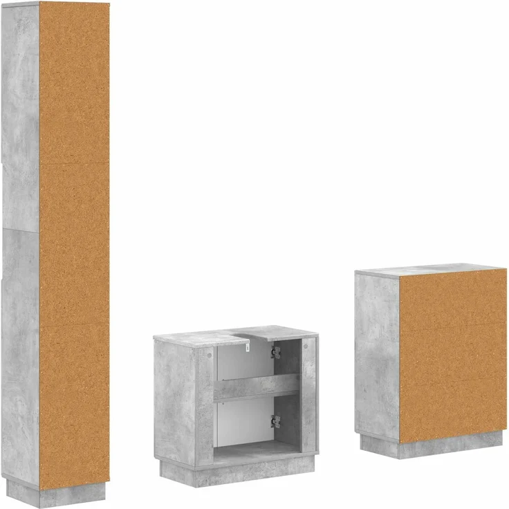 vidaXL 3-teiliges Badezimmer-Schranksystem HOORN Betongrau 3417471 – Bild 6