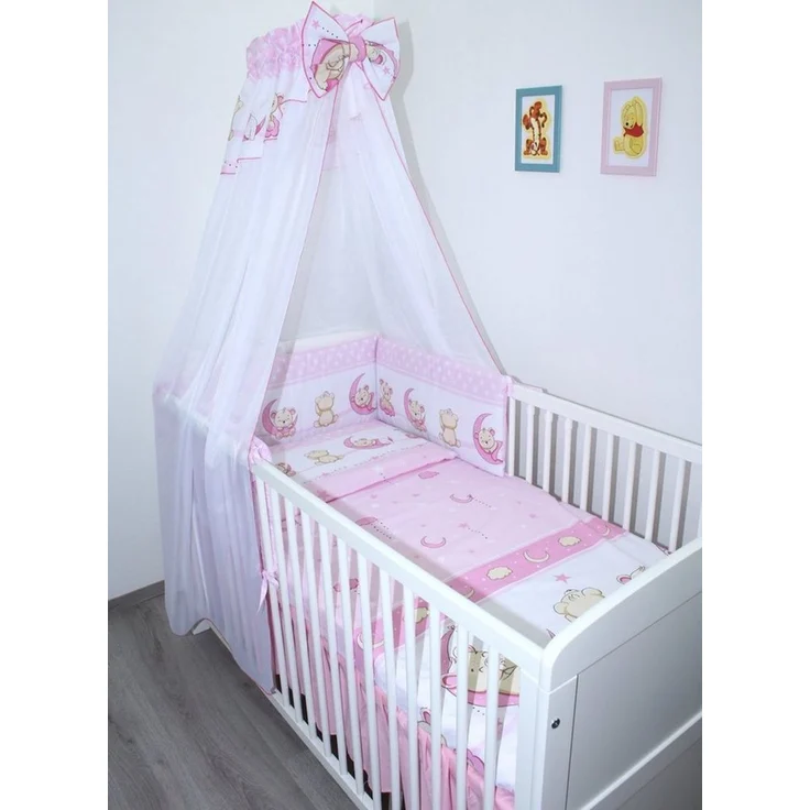 Primawela Babybettwäsche Baby Bettset - 6 teiliges Set mit Chiffon Himmel Bettwäsche Nestchen – Bild 5