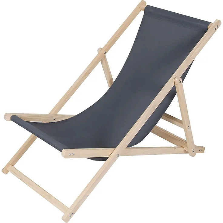 Sonnenliege Anthrazit Strandmöbel Campingstuhl Holz klappbar Faltsitz Balkon