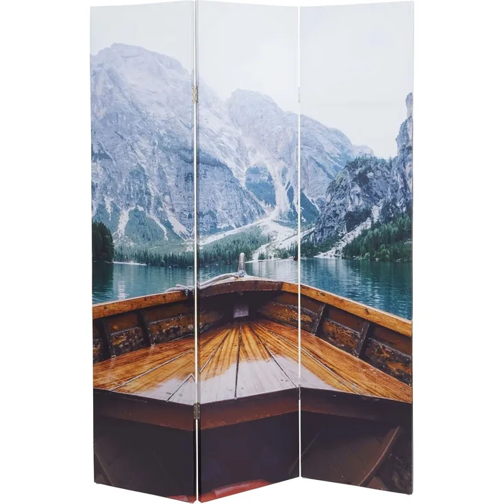 Foto-Paravent HWC-A83, Raumteiler Trennwand Sichtschutz, MVG-zertifiziert ~ 180x121cm Boot