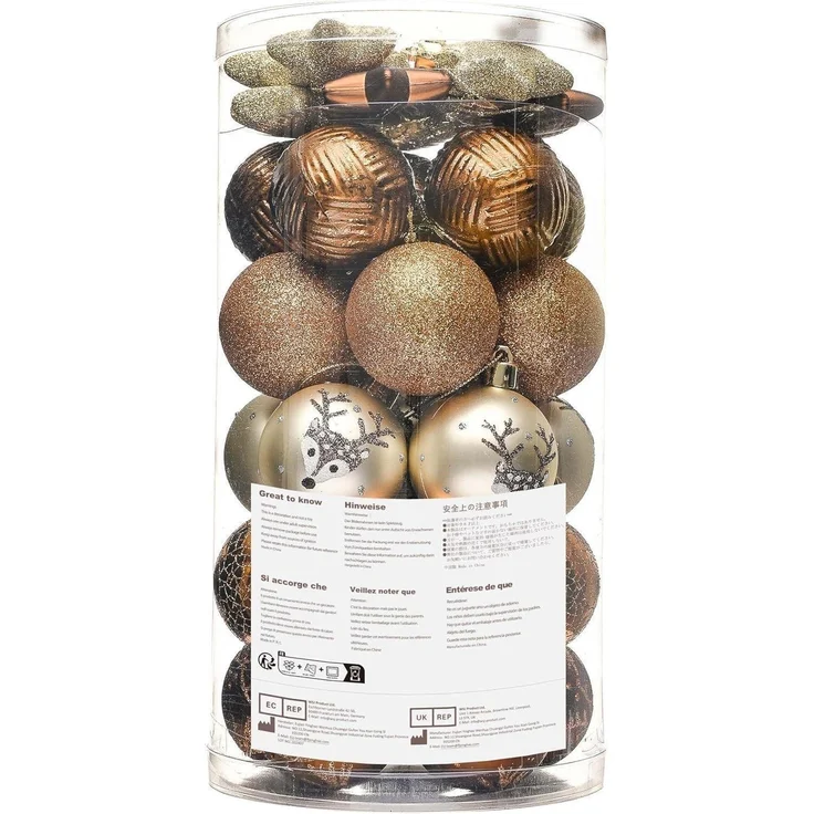 35er Set Valery Madelyn Weihnachtskugeln 5cm Kunststoff Christbaumschmuck – Bild 7