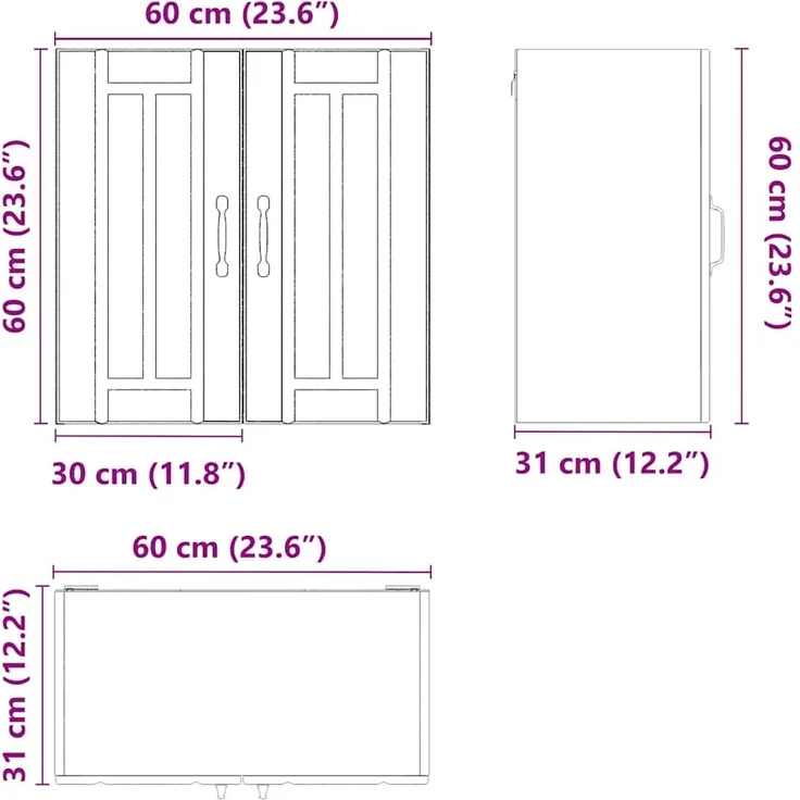 vidaXL Küchen-Hängeschrank Lucca Weiß Holzwerkstoff 853817 – Bild 10