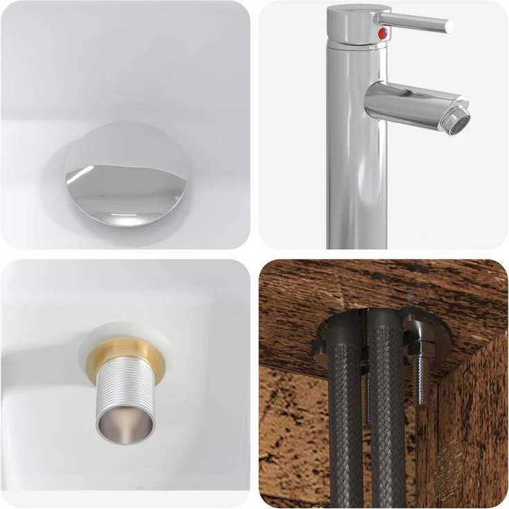 vidaXL Wandmontiertes Badezimmermöbel-Set 2 stk. Altholz 3403982 – Bild 7