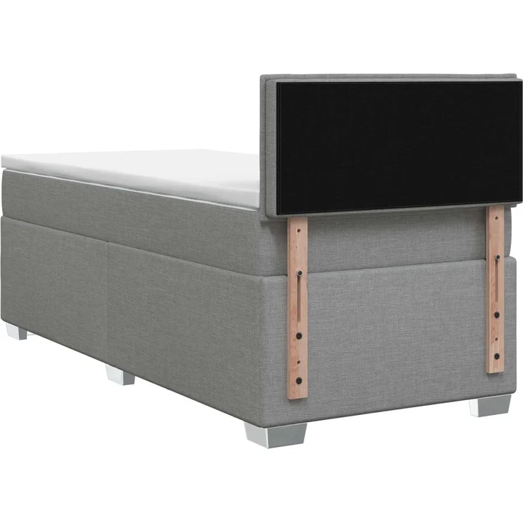 vidaXL Boxspringbett mit Matratze Hellgrau 90 x 200 cm Stoff 3450397 – Bild 8