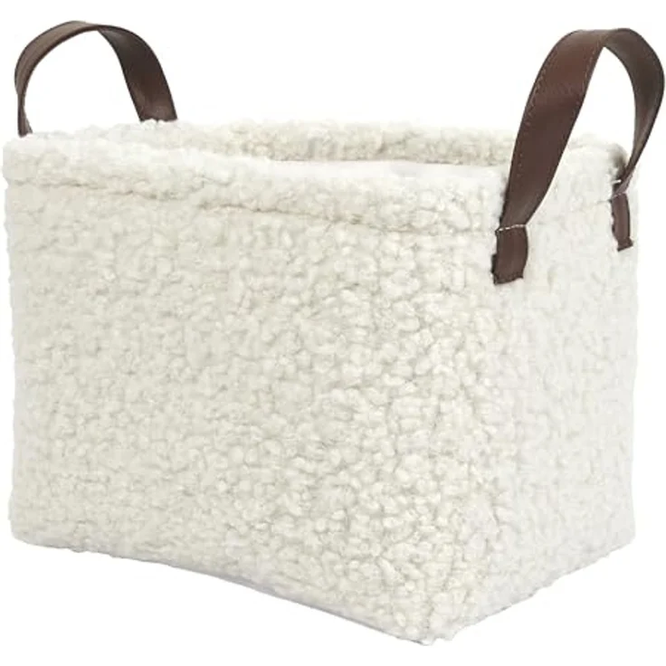 HOME DECO FACTORY, RG0031, Set of 3 elegant Storage Baskets in White, Perfect for organizing Toys, Clothes and Accessories, with Ribbed Effect, H20 cm, White – Bild 5