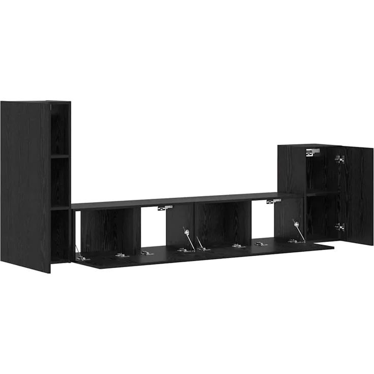 vidaXL Wand-TV-Schrank 3 pcs Schwarz Eichen-Optik Holzwerkstoff 3393478 – Bild 7