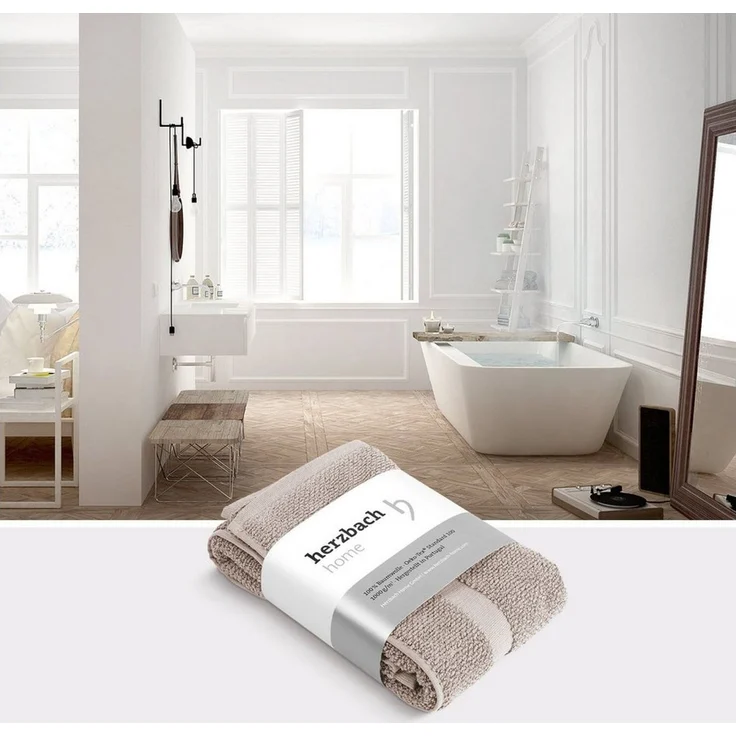 herzbach home Badematte Spa 50x80 cm, Baumwolle, Rechteckig, 1000g/m², Premium-Qualität, 100% Baumwolle, mit Bordüre – Bild 2