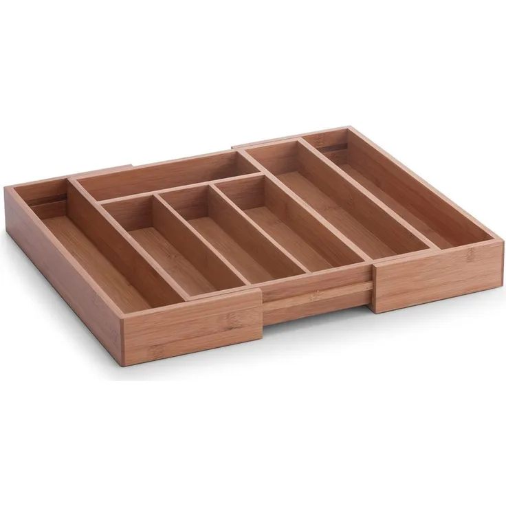 ZELLER PRESENT Besteckkasten Bamboo ausziehbar 5 - Fächer 28,5-40x33x5cm natur