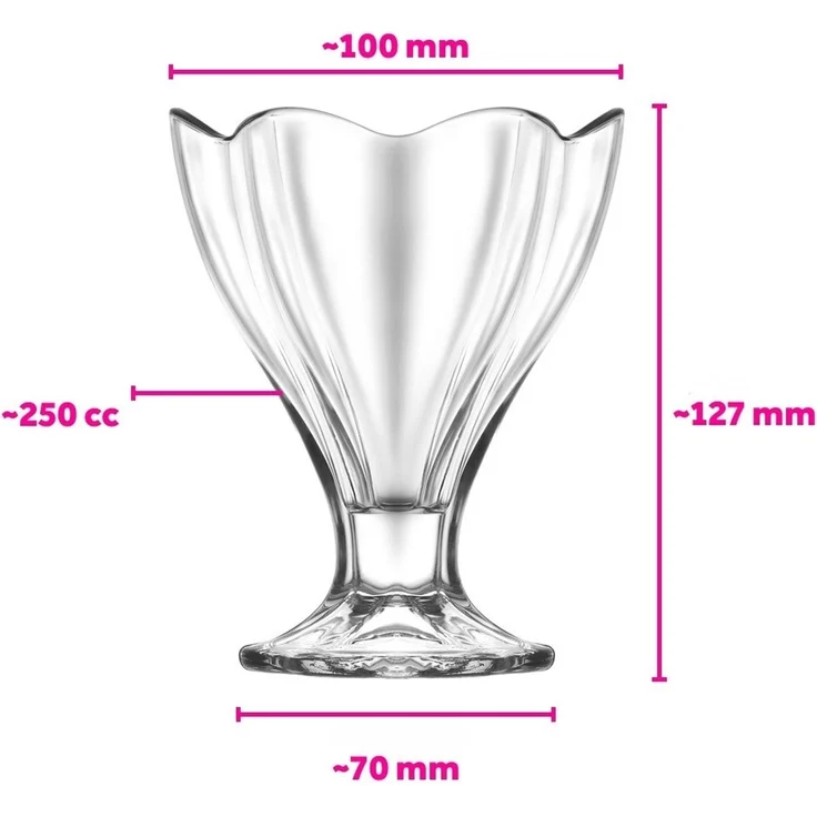 Hermia Concept 'LV-LIL425A' Eisbecher-Set aus Glas (3-teilig), Transparent, 10 x 10 x 12,7 cm, 250 ml – Bild 4