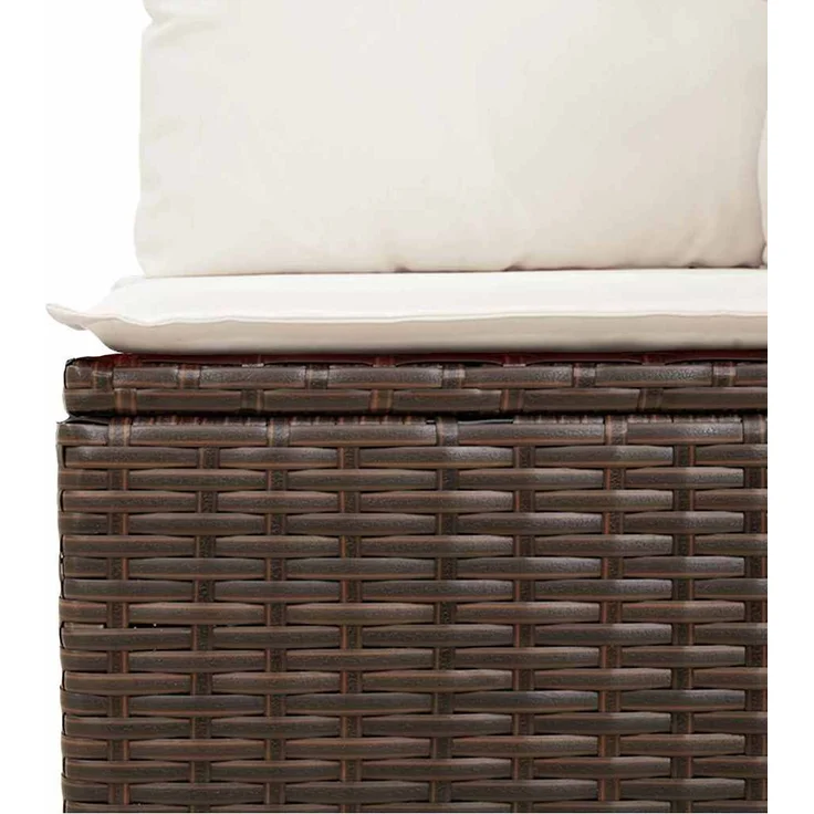 vidaXL Gartensofa-set mit Speicher 4 pcs Braun Poly-Rattan 3354347 – Bild 7