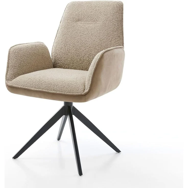 Drehstuhl Zoa-Flex Materialmix Schlamm Kreuzgestell breit Schwarz 360° drehbar Taschenfederkern – Bild 3