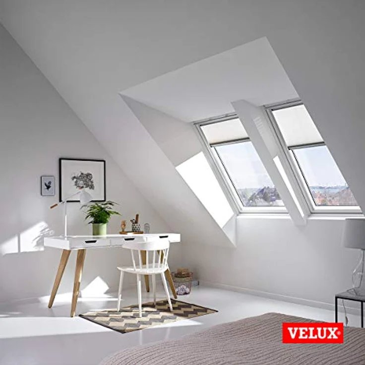 Velux Dachfensterplissee FHL S08 1016S, manuell, Farbe Weiß - 1016S, Aluminium Schiene, stufenlos positionierbar – Bild 7