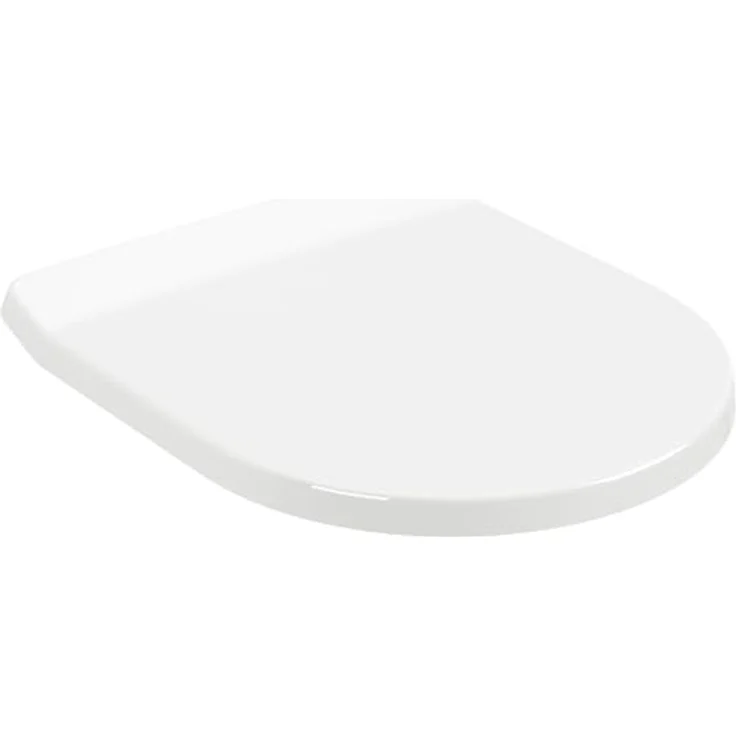Villeroy & Boch Architectura WC-Sitz SlimSeat, Toilettendeckel mit Absenkautomatik, abnehmbarer Toilettensitz aus bruchsicherem Duroplast, Klodeckel Original Ersatzteil, D-Form, Weiß Alpin, glänzend – Bild 5