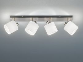 Deckenleuchte, Silber-Weiß, Spots verstellbar, L 70 cm