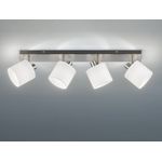 Deckenleuchte, silber weiß, Spots verstellbar, L 70 cm