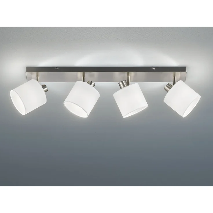 Deckenleuchte, silber weiß, Spots verstellbar, L 70 cm – Bild 1