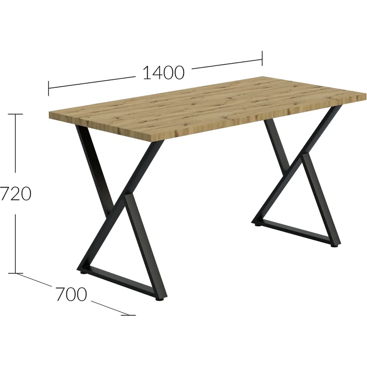 Shefa Esstisch Chicago 140 cm Eiche Artisan Optik Modern