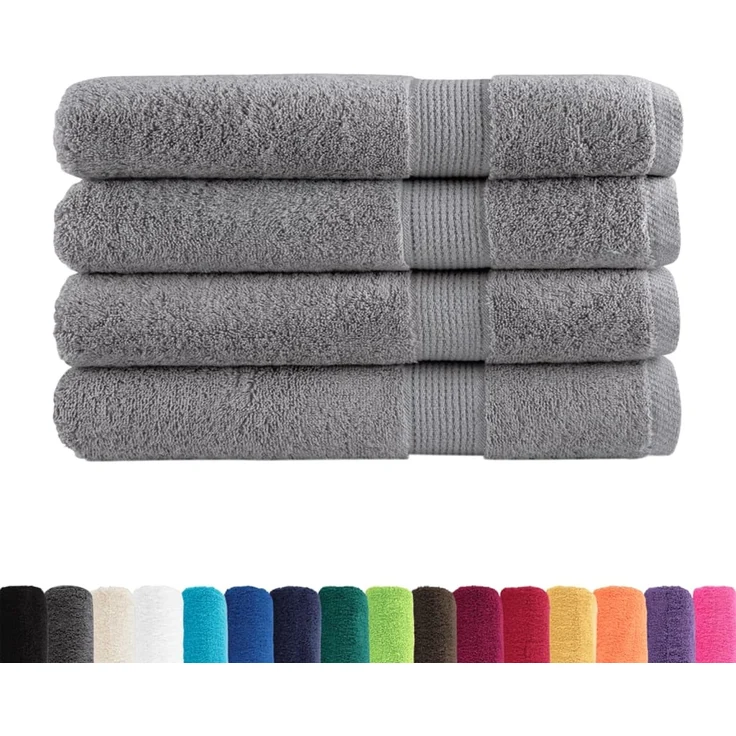 vidaXL Premium Handtücher SOLUND 4 Stk. Grau 100x200 cm 600 g/m² 137318 – Bild 2
