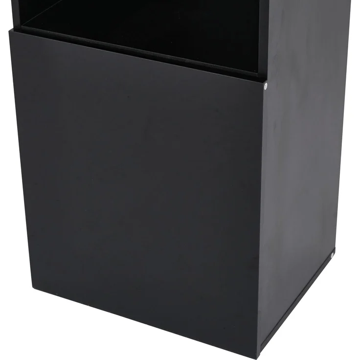 DESVIAE Vitrine mit LED-Beleuchtung, 45x160x35 cm, aus Spanplatte, Schwarz Hochglanz – Bild 9