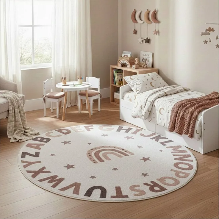 Ayyildiz Teppiche Kinderteppich COCO 1133, auch in rund erhältlich, rund, Höhe: 8 mm, Waschbar bei 30 °C, rutschhemmend, OEKO-TEX® zertifiziert, Buchstaben