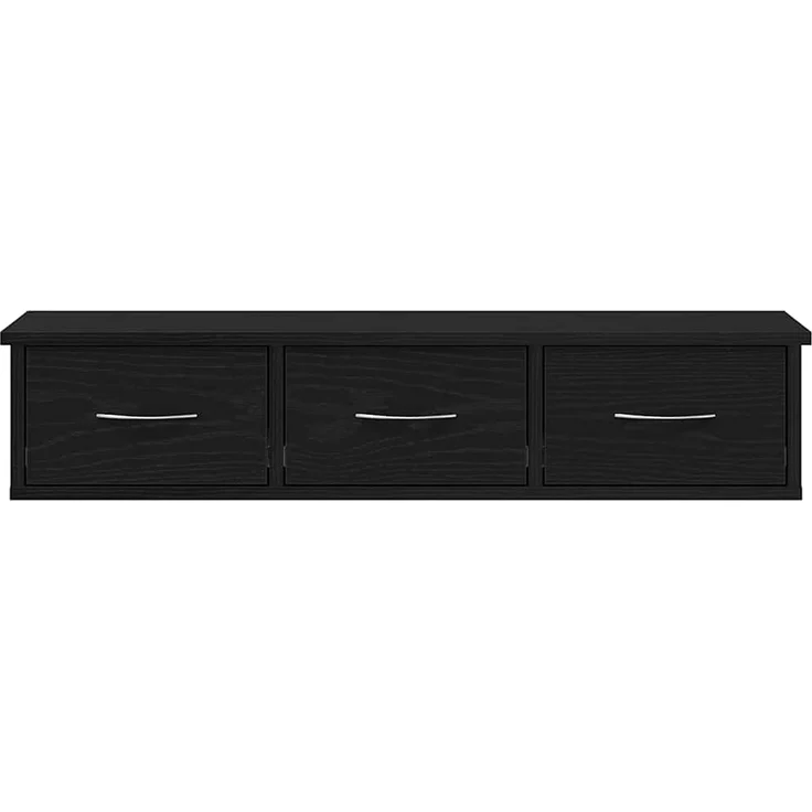 vidaXL Wandschrank Schwarz Eichen-Optik 88x26x18,5 cm Holzwerkstoff 861994 – Bild 5