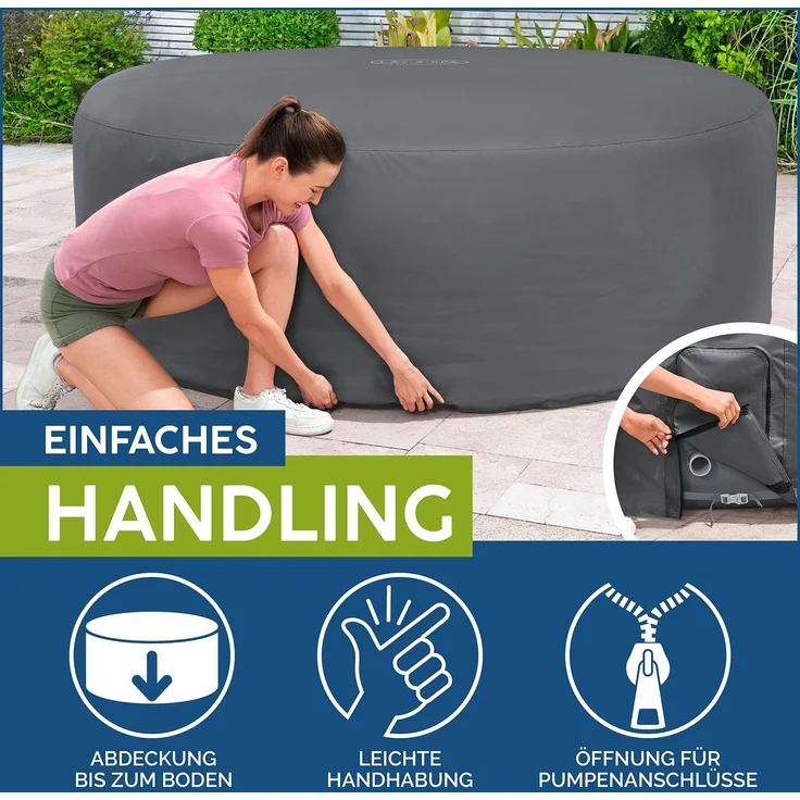 LAY-Z-SPA® Xtras EnergySense™ Plus Thermo-Komplettabdeckung Ø 216 x 80 cm, rund – Bild 4