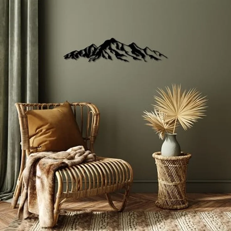 Wallity 'Mountain - 285' Dekoratives Wandaccessoire aus Metall, Schwarz, 68 x 16 cm – Bild 3