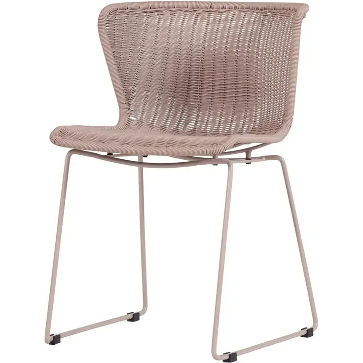 2er-Set Gartenstuhl Wings - Metall & Poly-Rattan, Sand