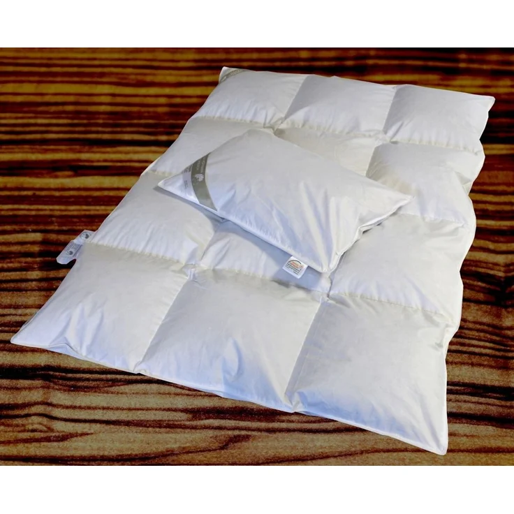 Hofmann Luxus Kinder Baby Ganzjahres Daunendecke 100x135 + Kissen 100% Daunen – Bild 3