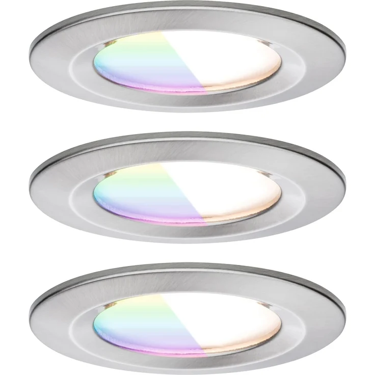 Paulmann 92450 LED Einbauleuchte Nova Coin 3er-Set Zigbee RGBW Eisen gebürstet IP44 – Bild 12