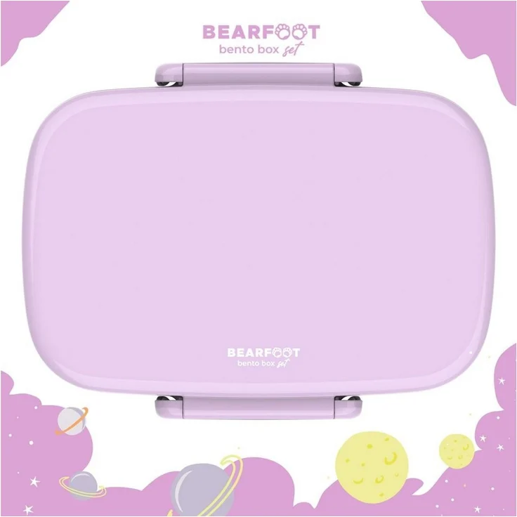 BEARFOOT Lunchbox Brotdose Kinder mit Fächern, leicht & auslaufsicher - lila, Kindergarten und Schule - Mädchen und Jungen, Vesperbox, Snackbox – Bild 2