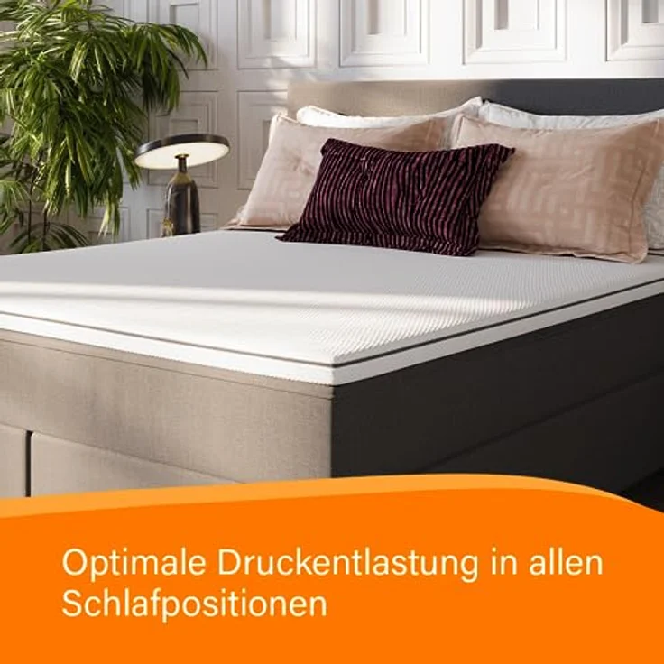 Emma Premium Matratzen Topper, 6cm dick, wendbarer HRX-Schaum für anpassbaren Komfort, Atmungsaktiv und Waschbar mit UltraDry-Bezug, 200x200cm, Hergestellt für Springbetten und Schlafsofas – Bild 3