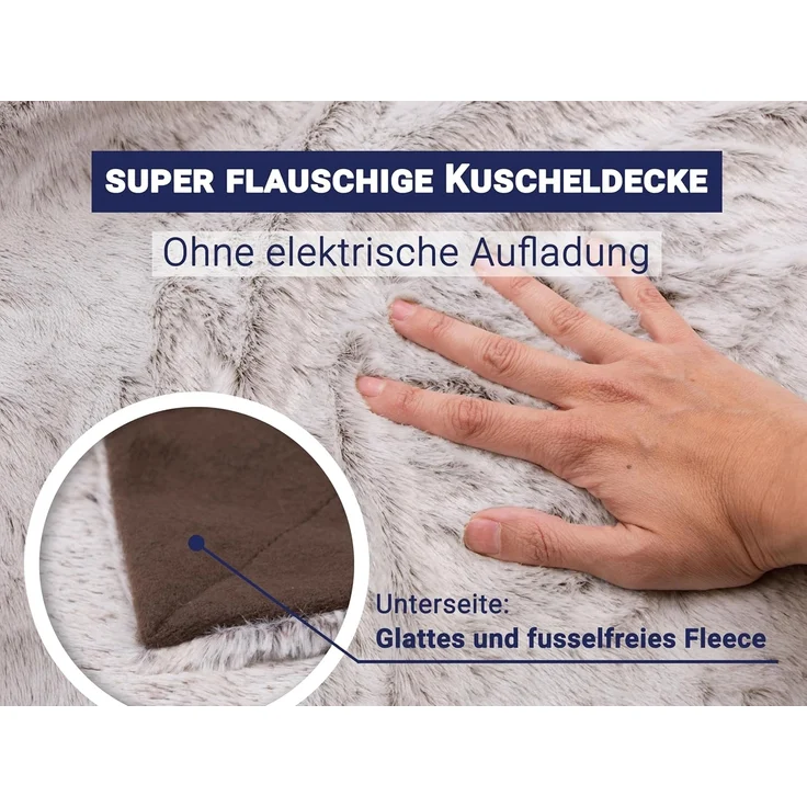 Wohndecke, ZOLLNER, extra flauschig, 150 x 200 cm, 100% Polyester, extra flauschig – Bild 5