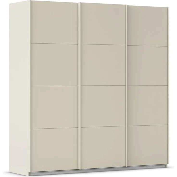 Rauch Möbel Kulmbach, Kleiderschrank mit Schwebetüren für Schlafzimmer, Kinderzimmer, Garderobe, Flur, 3-türig, mit Soft-Close-Funktion, Zubehör Premium, Farbe Beige, Breite 203 cm