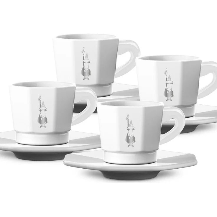 BIALETTI Espressotasse, Porzellan, 4 Tassen, 4 Untertassen – Bild 2